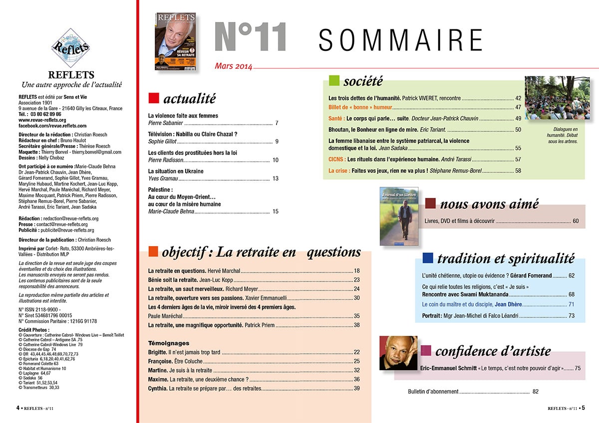 Sommaire Revue Reflets n°11
